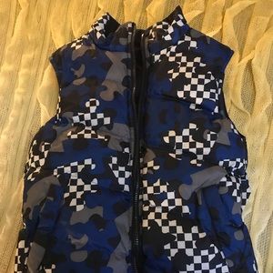 Reversible blue boys puffer vest